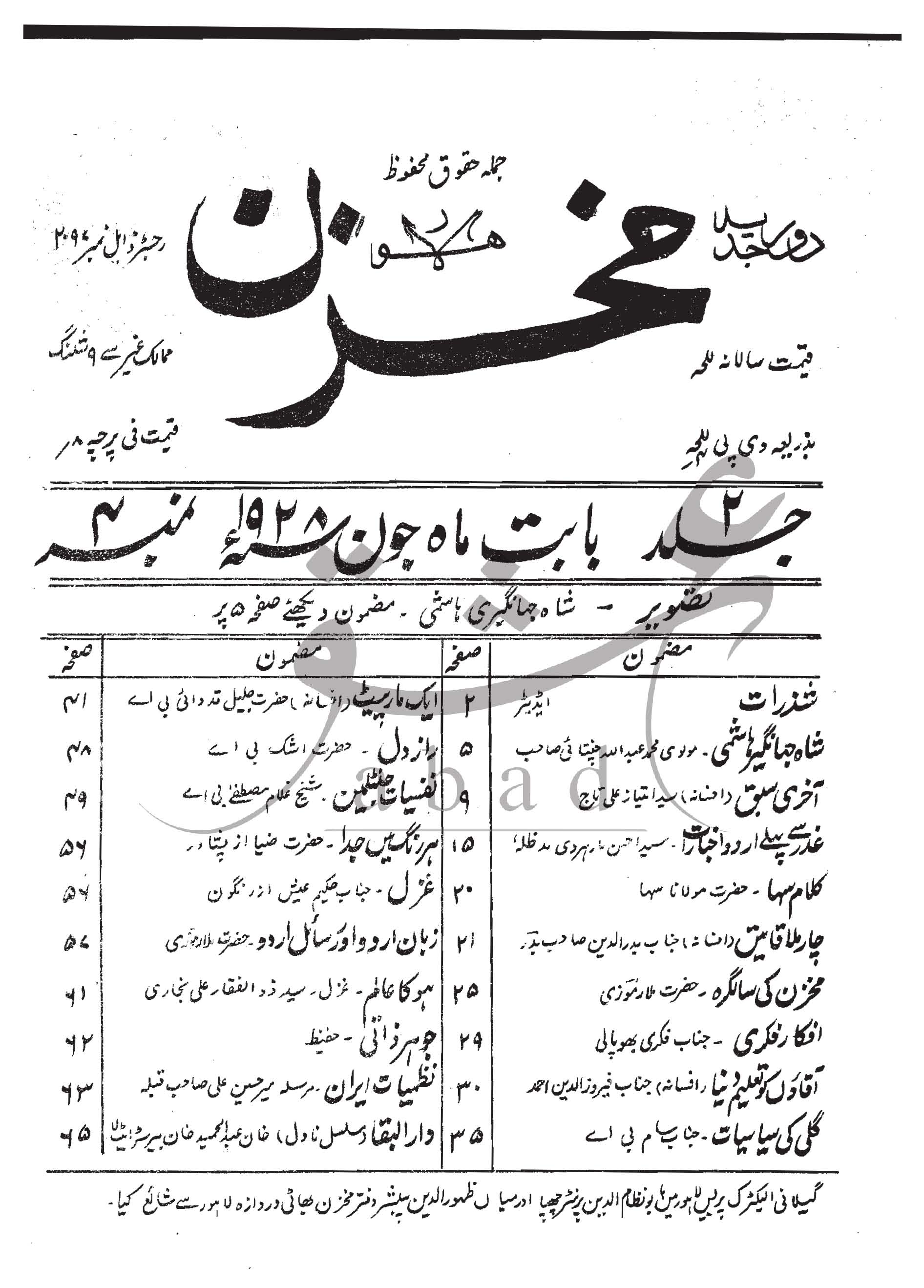 مخزن شمارہ جون 1928