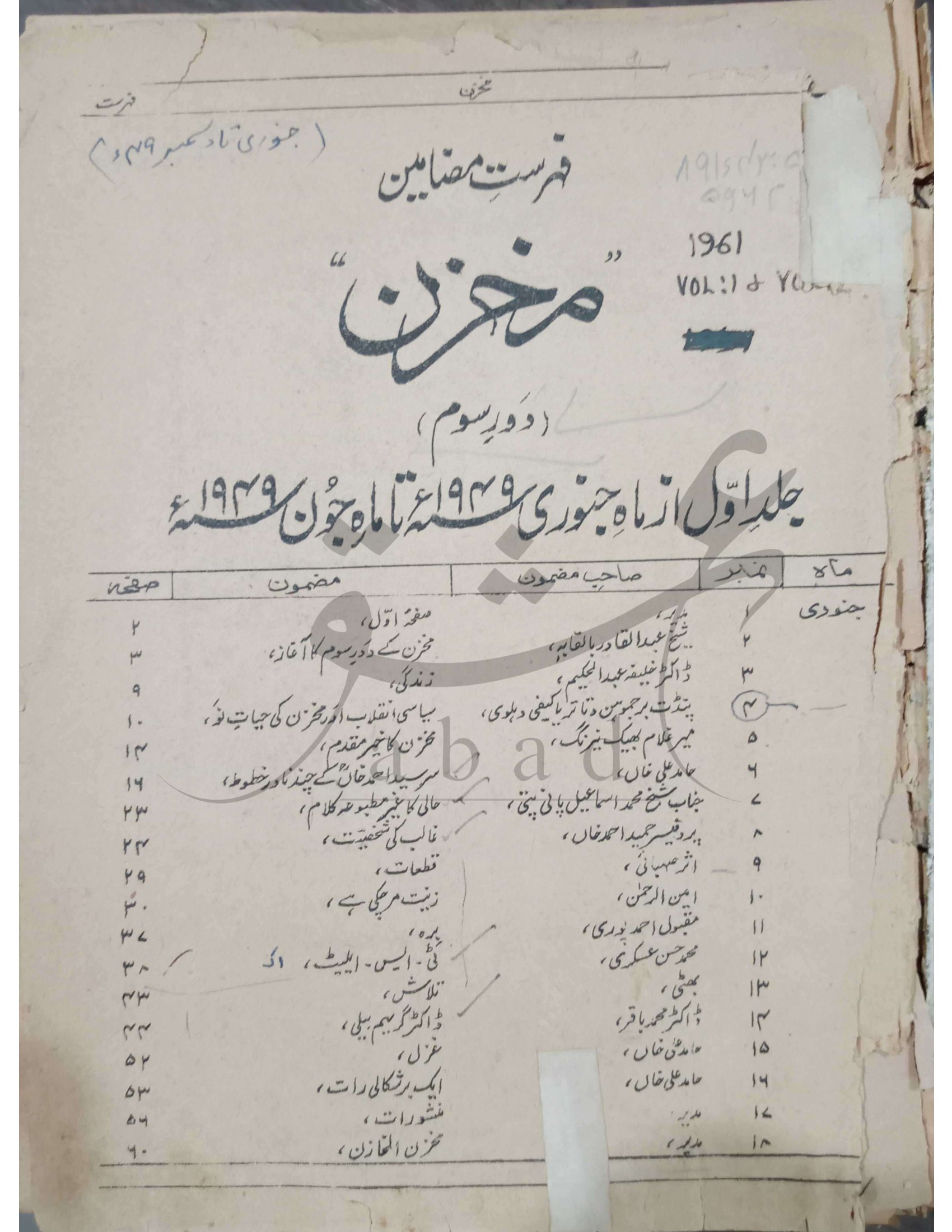 مخزن شمارہ جنوری تا جون 1949
